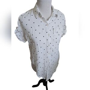 Polka Dot Button-Up Women's Top